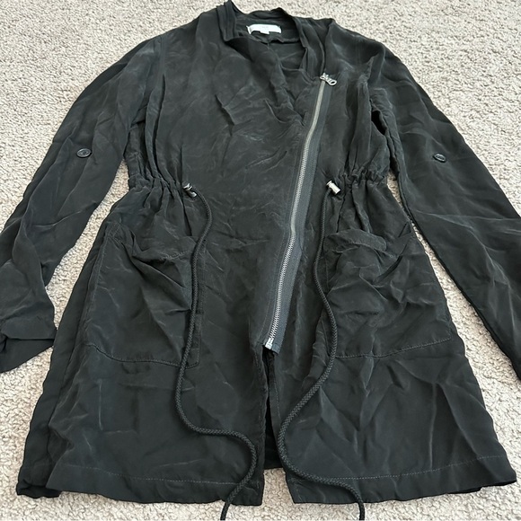 Drew Jacket Womens Size XS Black Asymmetrical Zip Moto Cinch-Waist - Picture 7 of 11